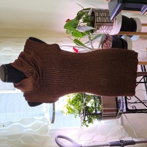 Joseph A ribbed metallic cowlneck sleeveless sweater